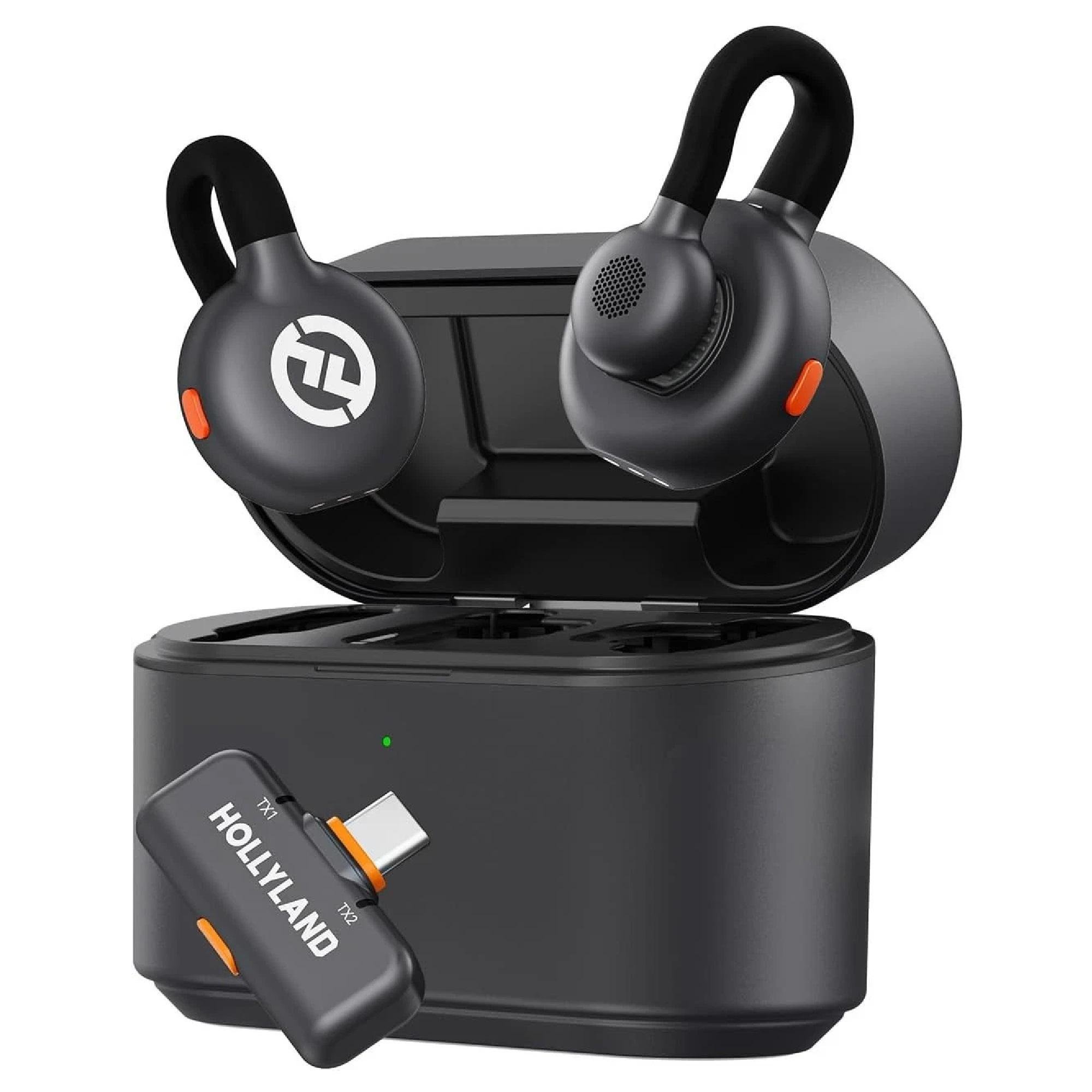 Мікрофон петличний Hollyland Lark M2S with USB Type-C Plug black для iPhone/ Android із зарядним кейсом професійний 2 шт. (52009)