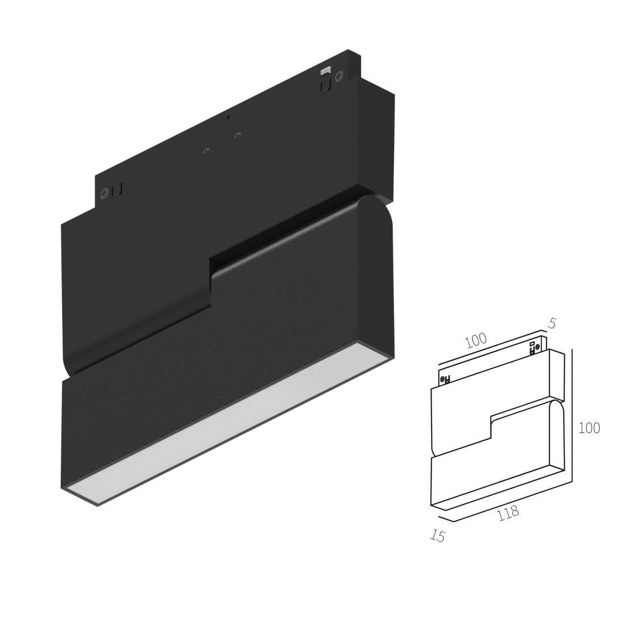 Светильник магнитный трековый MERALLI LINE BOX ROTABLE 118 6W 3000K/6000K регулируемая WIFI 2,4G TUYA Черный (TRPVLBR118) - фото 4 Светильник магнитный трековый MERALLI LINE BOX ROTABLE 118 6W 3000K/6000K регулируемая WIFI 2,4G TUYA Черный (TRPVLBR118) - фото 4