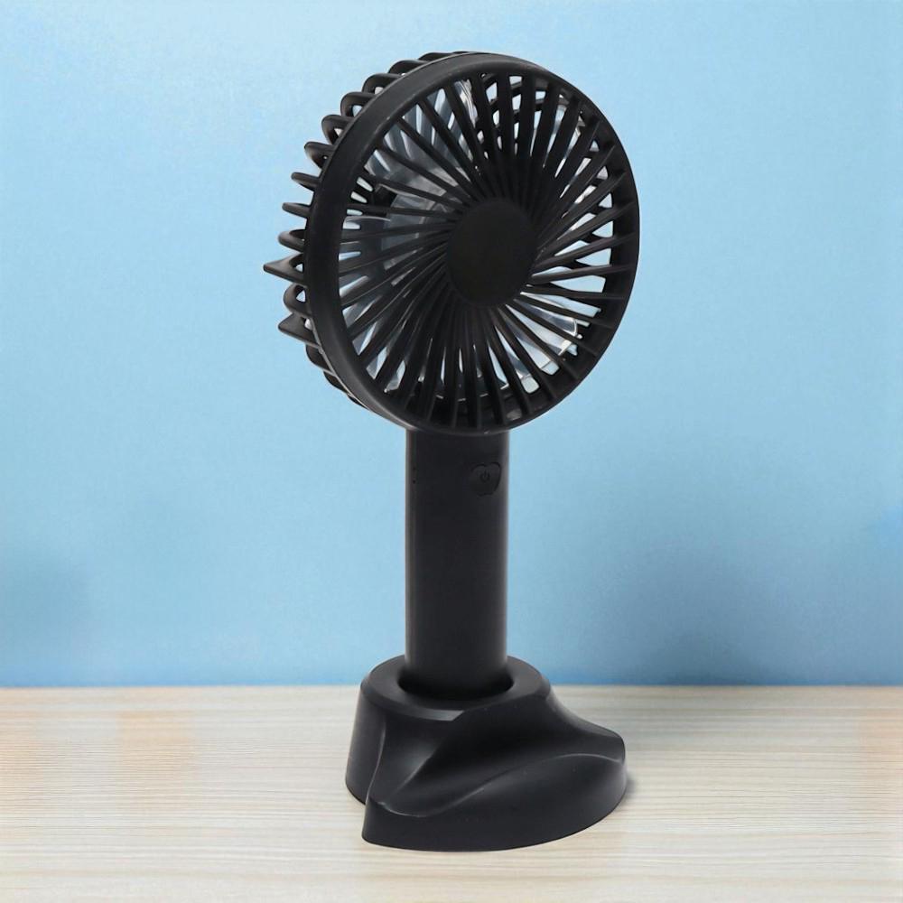 Вентилятор-мини ручной на аккумуляторе X-9 800 мАч USB 3 скорости съемная подставка Черный (38-чер-6372) - фото 2