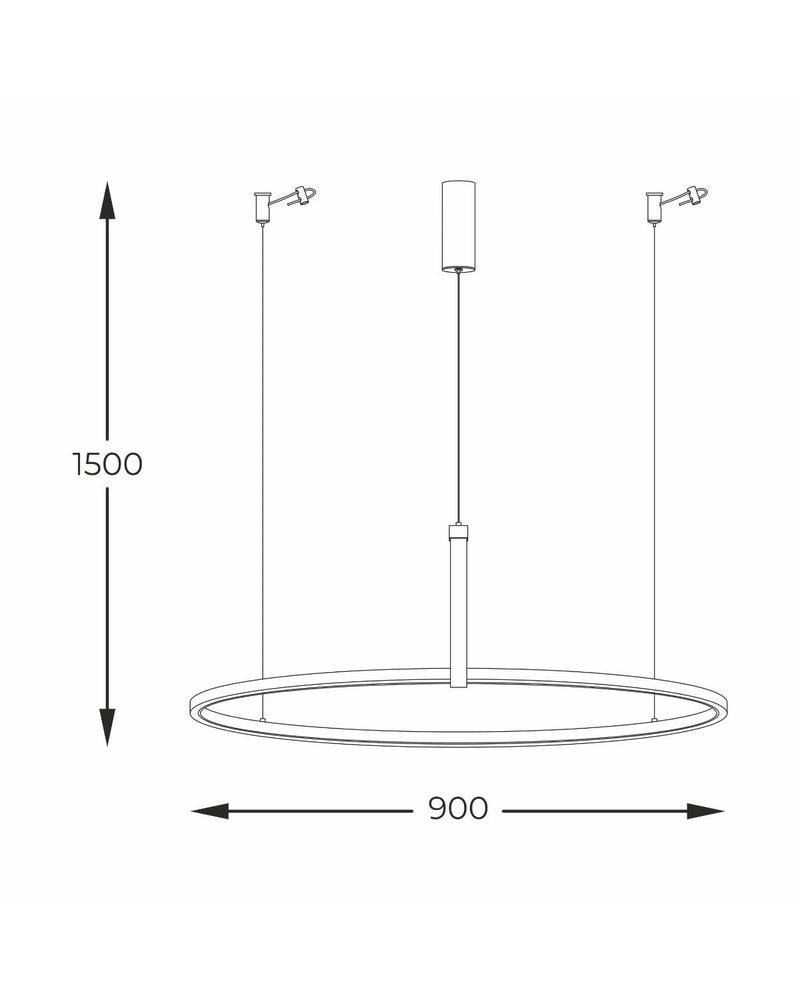 Люстра Zuma Line 22808 Wood Claud Led 1x42W 3000K/4000K/6000K 1750Lm IP20 Black (19259035) - фото 3