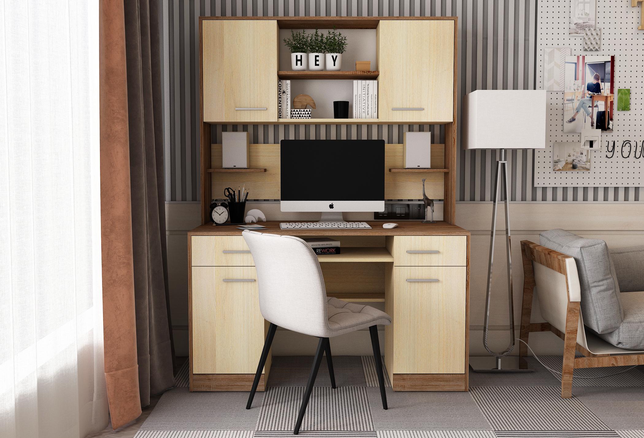 Компьютерный стол Летро Макс 3 с надстройкой полками большой 130 см - фото 2 Компьютерный стол Летро Макс 3 с надстройкой полками большой 130 см - фото 2