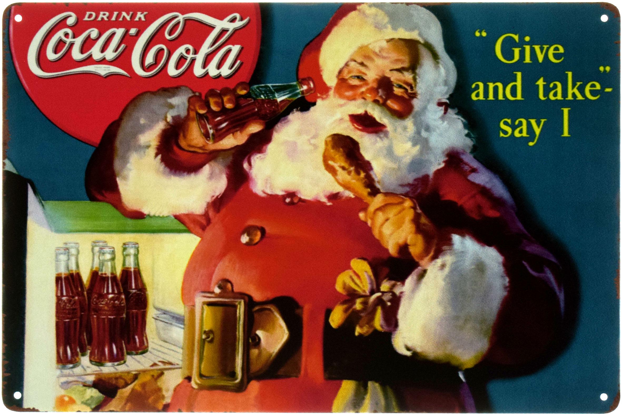 Табличка металлическая Кока-Кола "Давай И Возьми" Говорю Я/Coca-Cola "Give And Take" Say I 20x30 см