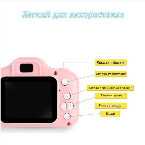 Фотоаппарат детский цифровой Smart kids Kitty R-17 камера с 2" экраном с встроенными играми Розовый - фото 3