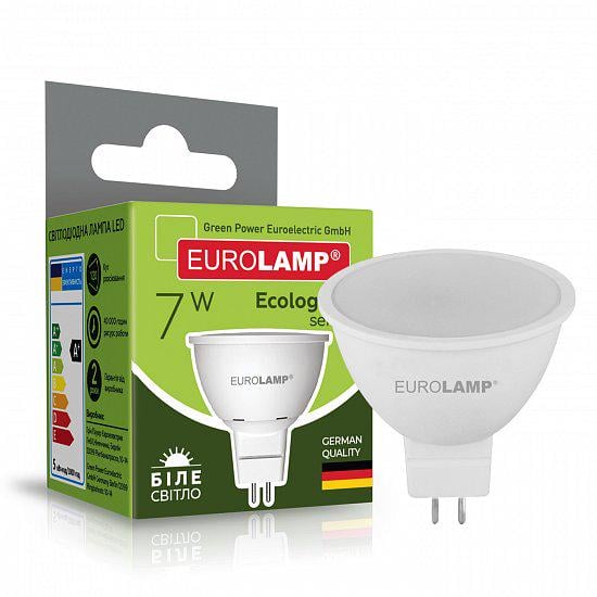 Светодиодная лампа рефлекторная Eurolamp LED-SMD-07534(P) 7W 220V 570 lm 4000K GU5.3 50х54 мм (4260484996466) - фото 2 Светодиодная лампа рефлекторная Eurolamp LED-SMD-07534(P) 7W 220V 570 lm 4000K GU5.3 50х54 мм (4260484996466) - фото 2