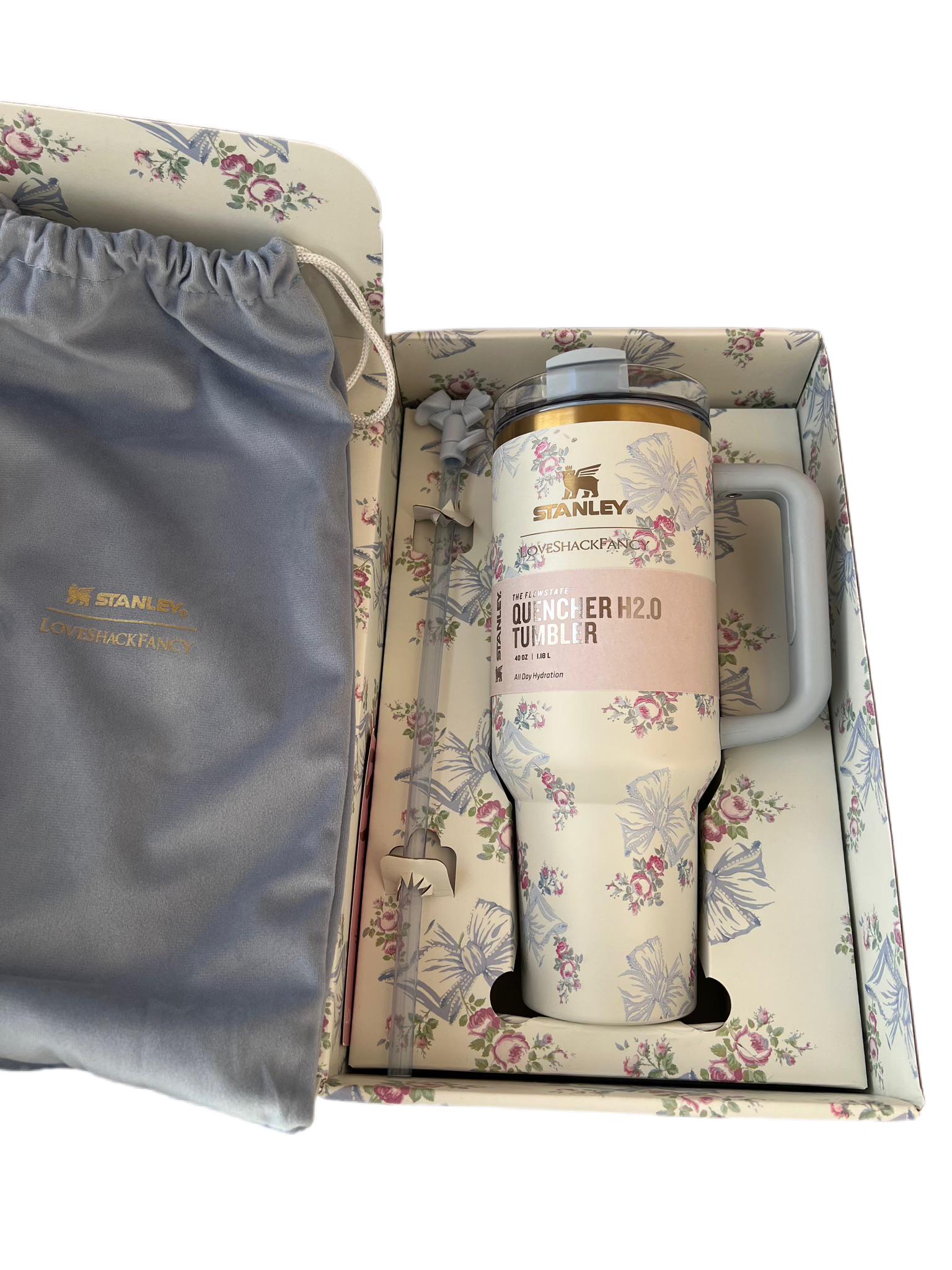 Термокружка Stanley Love Shack Fancy 40 oz 1180 мл у подарунковій коробці Блакитний (28459029)