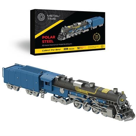 Конструктор-модель Metal Time Polar Steel color Поїзд кольоровий механічний (MT052)