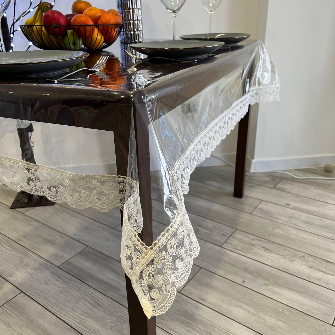 Скатертина з мереживом Рандеву силіконова прямокутна 160x260 см (1008M-p4) - фото 2 Скатертина з мереживом Рандеву силіконова прямокутна 160x260 см (1008M-p4) - фото 2