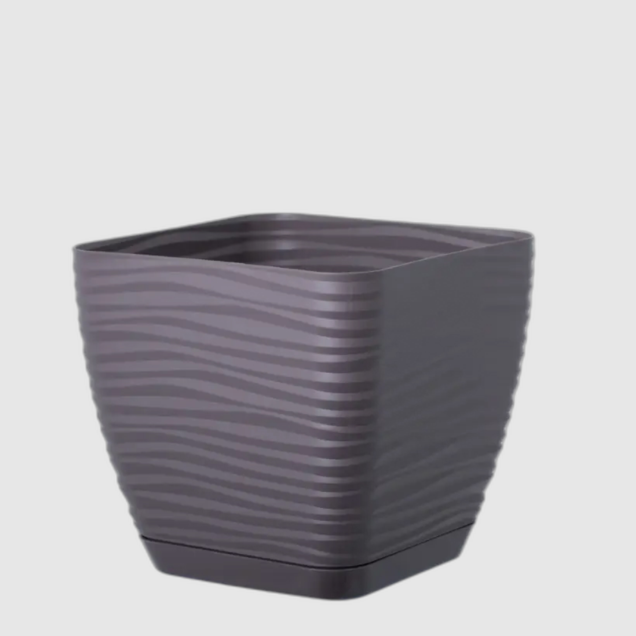 Вазон з піддоном Сахара Квадро 15 см Камінь (32382) - фото 1 Вазон з піддоном Сахара Квадро 15 см Камінь (32382) - фото 1