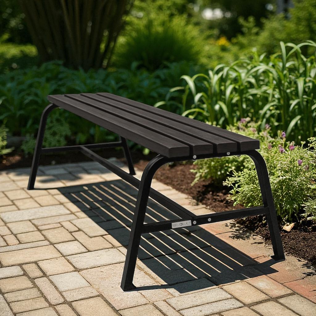 Лавка садова ТОБІ ШО без спинки для дачі/парку 1503х450х650 мм Графітово-чорний - фото 3 Лавка садова ТОБІ ШО без спинки для дачі/парку 1503х450х650 мм Графітово-чорний - фото 3