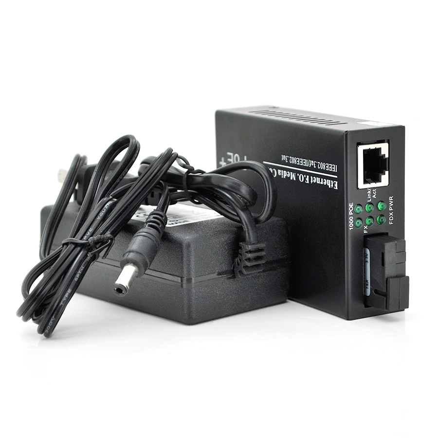 Медіаконвертер VOLTRONIC POE FT-1G1EPS-20 для відеоспостереження 10/100/1000 Мбіт/с 20 км з інжектором (10856)