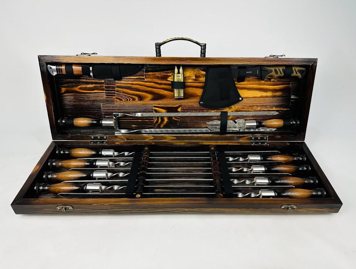 Набор шампуров и аксессуаров Lux Max 13 предметов Коричневый (149-10-KS-7803)