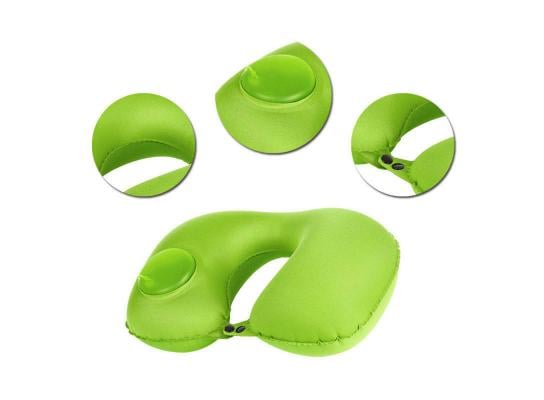 Подушка надувна з помпою Travel Neck Pillow Салатовий (98-9725863) - фото 4