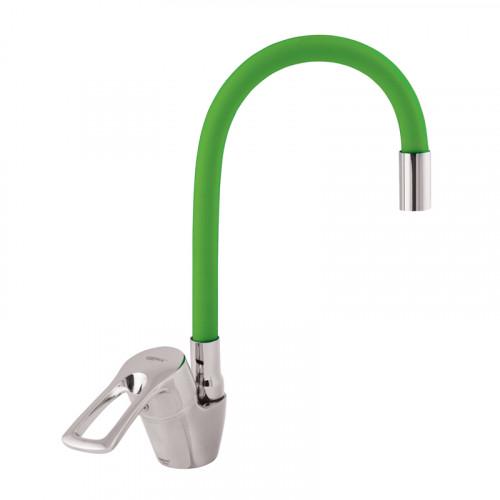 Смеситель для кухни ZERIX YUB 181 с гибким изливом Зеленый (ZX0437)