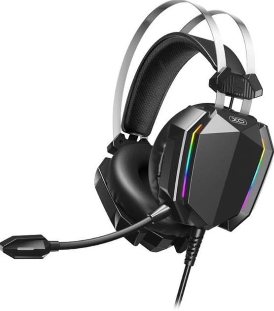 Наушники игровые XO GE-07 Black AUX USB проводные полноразмерные для ПК и ноутбука с микрофоном