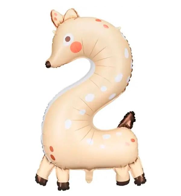 Шарик Цифра 2 Оленёнок 90 см (10808321) Шарик Цифра 2 Оленёнок 90 см (10808321)
