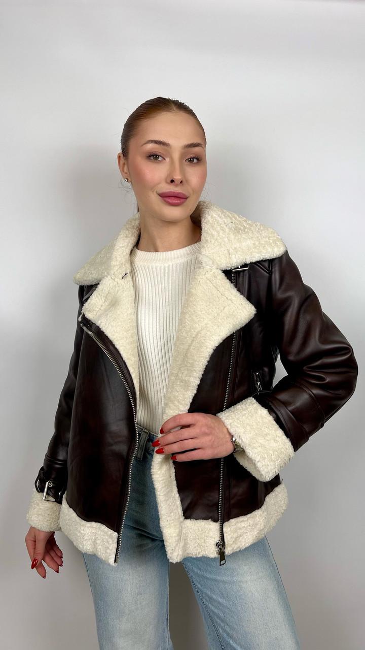 Дубленка женская Бренд #2439-01 S Черный (23918501) - фото 9 Дубленка женская Бренд #2439-01 S Черный (23918501) - фото 9