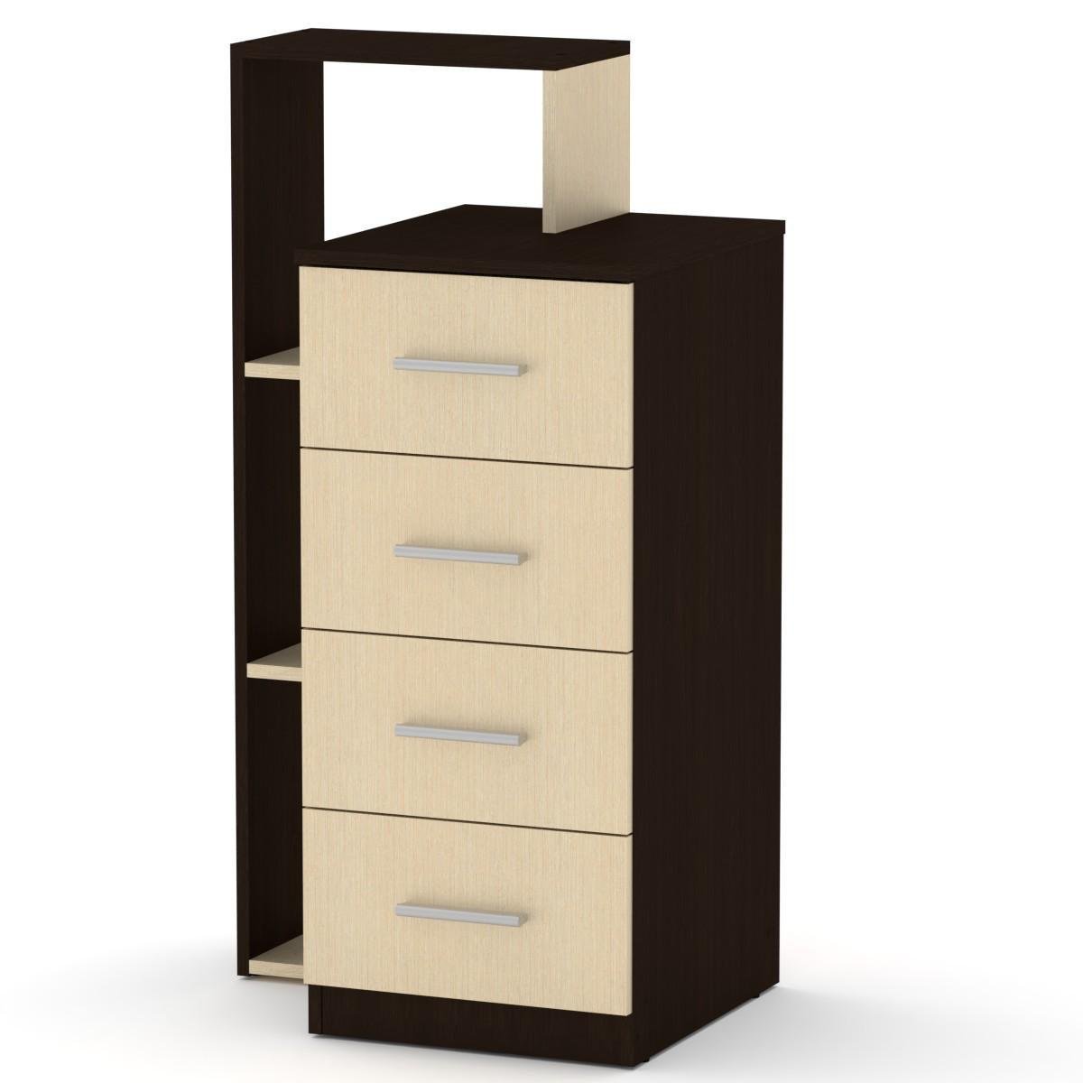 Комод на 4 ящика с полками Компанит 4-1Л комби Венге - фото 1