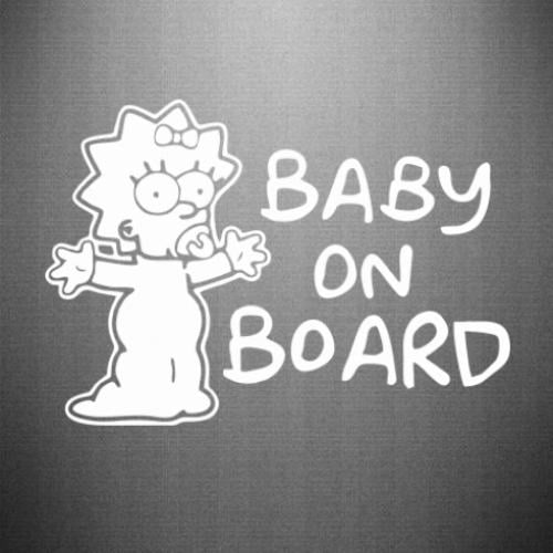 Наклейка Baby on board 35x24,5 см Белый (21563360)
