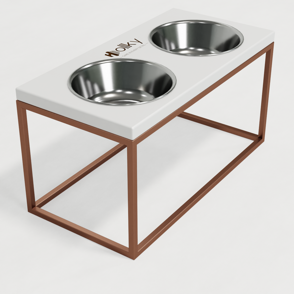 Миски на подставке для средних и больших собак Hollky Base L 2х0,95 л (BL-422120-GLWH) - фото 3