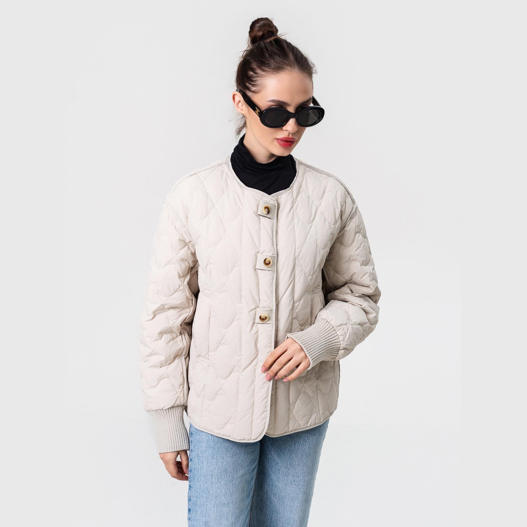 Куртка легкая пуховая Viva-Wear 6035 М Молочный