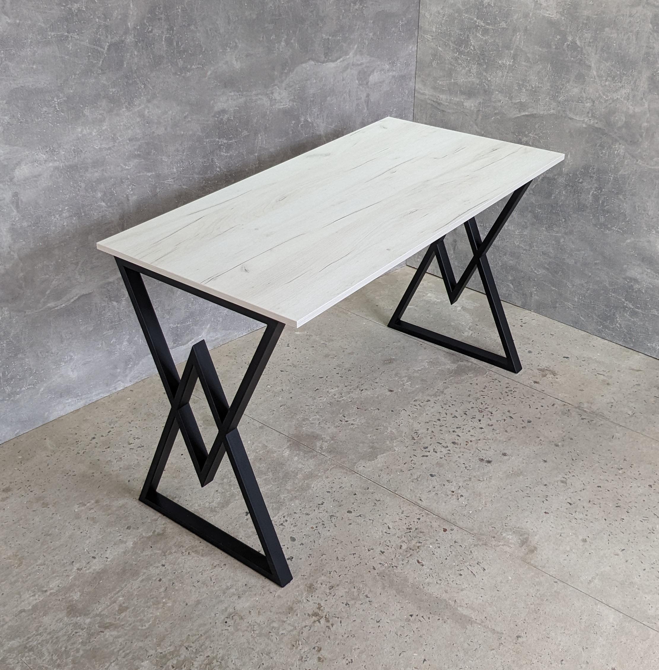 Стол письменный в стиле Лофт М14 1200x600x16 мм/40x20 мм Дуб Крафт Белый (28949917)