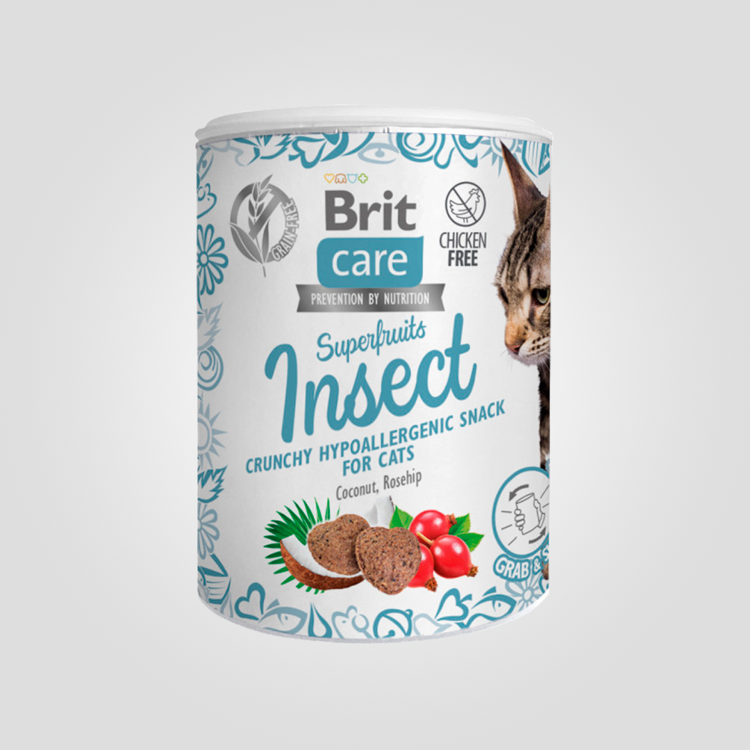 Ласощі для котів Brit Care Cat Snack Superfruits Insect комахи 100 г (2245955627)