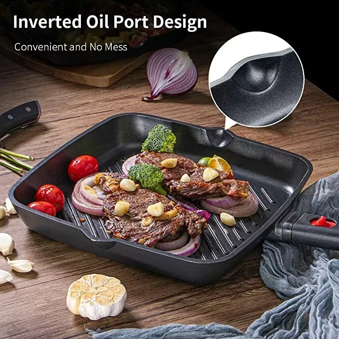 Сковорода-гриль Skylight із антипригарним покриттям 27 см (28429619) - фото 3