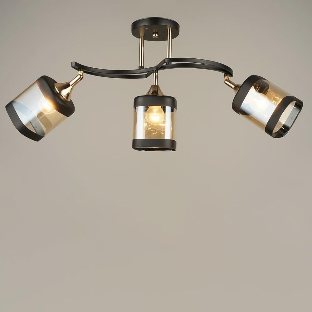 Люстра стельова Light House SRS-19990/3 Чорний/Золотий