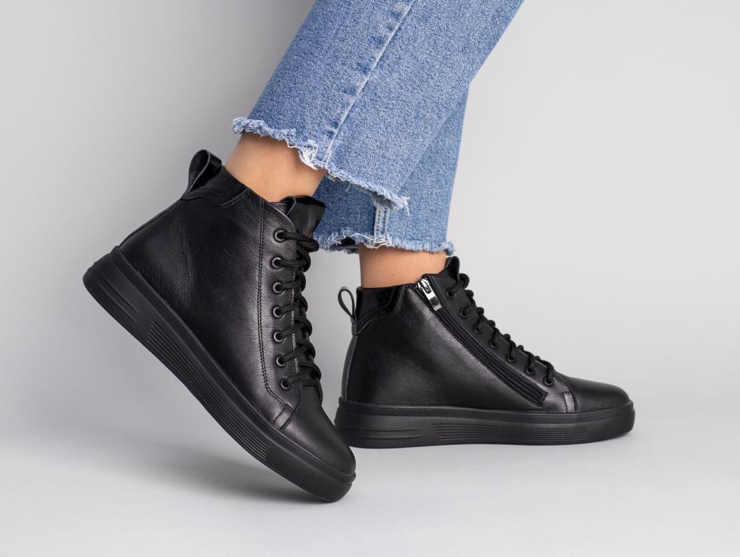 Ботинки кожаные демисезонные р. 36 Черный (6778д/36)