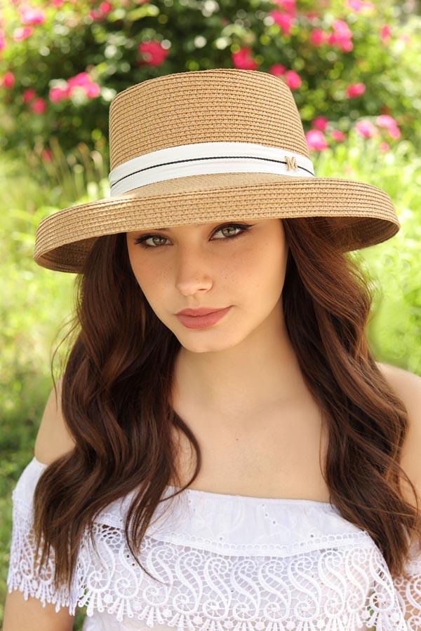 Шляпа женская Braxton бретон с загнутыми вниз полями Темно-бежевый (1750)