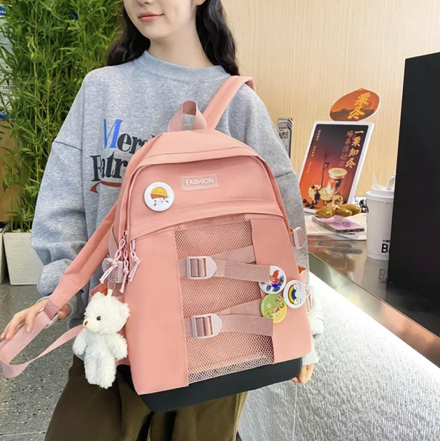 Школьный рюкзак для девочки Fashion 5в1 рюкзак/шоппер/пенал/сумочка/кошелек Розовый - фото 5 Школьный рюкзак для девочки Fashion 5в1 рюкзак/шоппер/пенал/сумочка/кошелек Розовый - фото 5