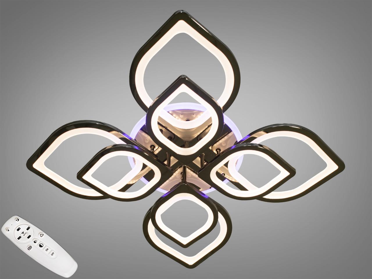 Люстра стельова з димером LED 8073/4+4BHR 3col dim (2437593380)