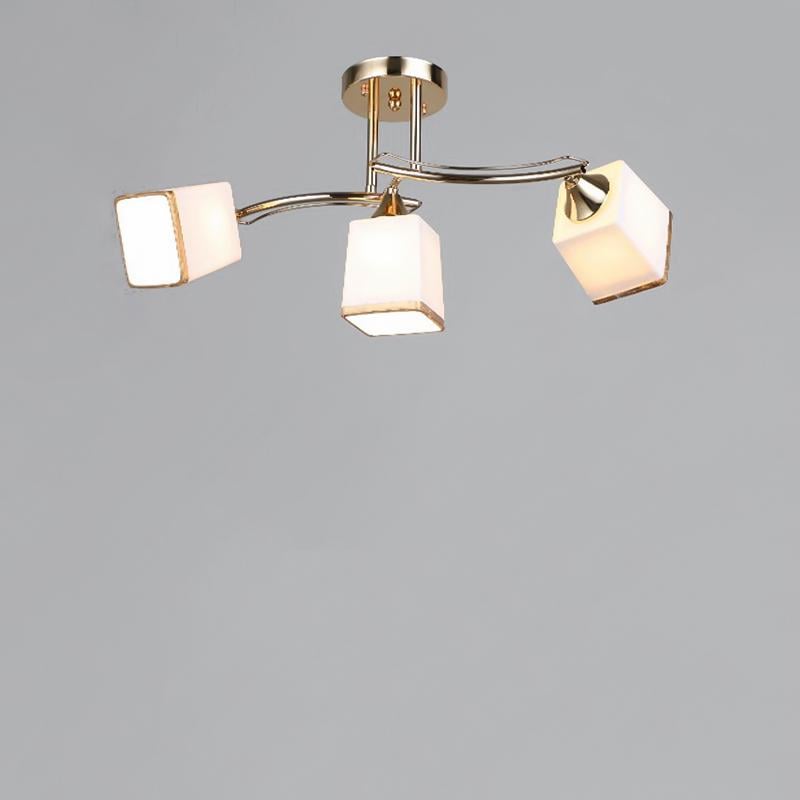 Люстра потолочная лофт Light House SRS-16335/3 FG на три лампы Золото / Белый