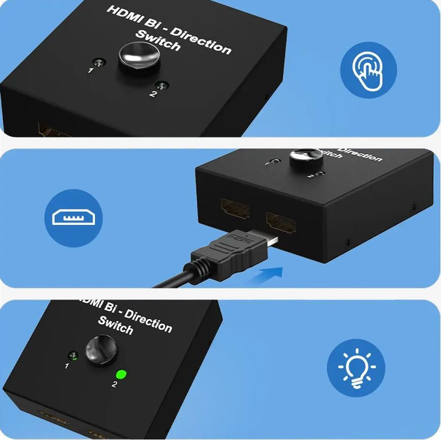 Розгалужувач Bi-Direction Switch HDMI на 2 порти 4К 60Hz Black (SHD122W4K60K) - фото 11