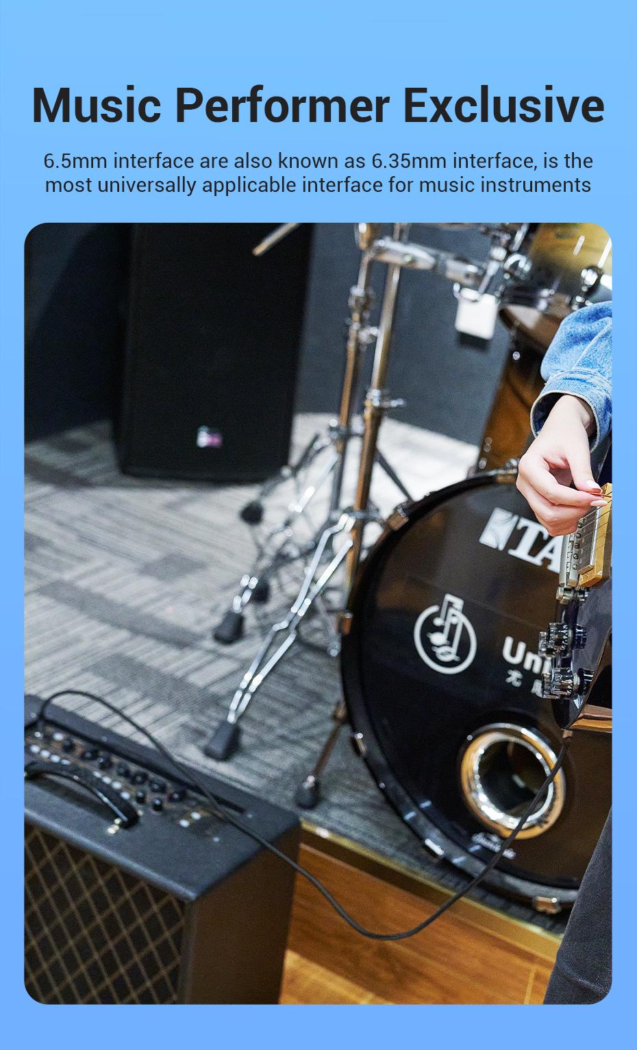 Кабель Vention 6.5 мм Jack-6.5 мм Jack HiFi Аудіо 6.35 мм AUX TS нейлонове обплетення 0,5 м Чорний (BASHD) - фото 3 Кабель Vention 6.5 мм Jack-6.5 мм Jack HiFi Аудіо 6.35 мм AUX TS нейлонове обплетення 0,5 м Чорний (BASHD) - фото 3