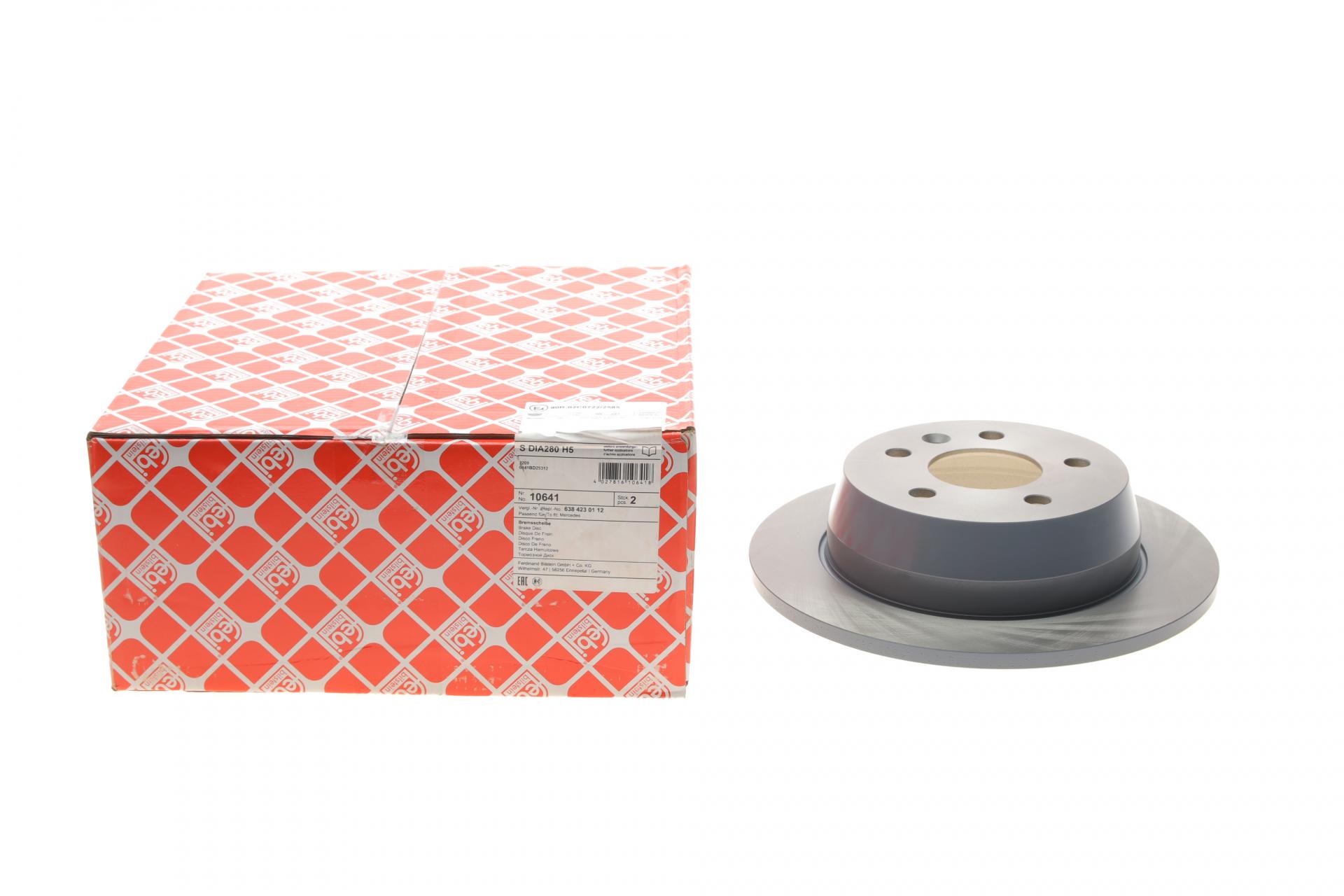 Диск гальмівний задній FEBI BILSTEIN для Mercedes Vito W638 96- 280x10 мм (10641)