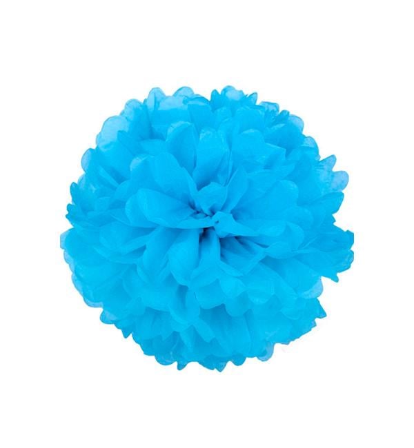 Помпон из бумаги тишью 25 см Светло-Голубой