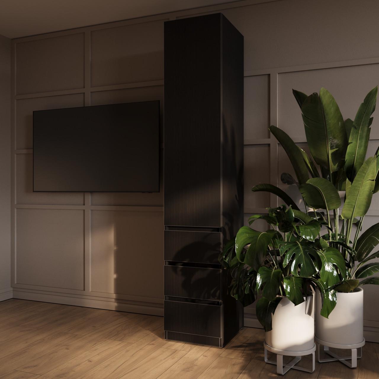 Пенал MEBEX з 3 ящиками та тримачем для одягу 40х50х210 см Венге магія (VL3B1S3400VM) - фото 1 Пенал MEBEX з 3 ящиками та тримачем для одягу 40х50х210 см Венге магія (VL3B1S3400VM) - фото 1