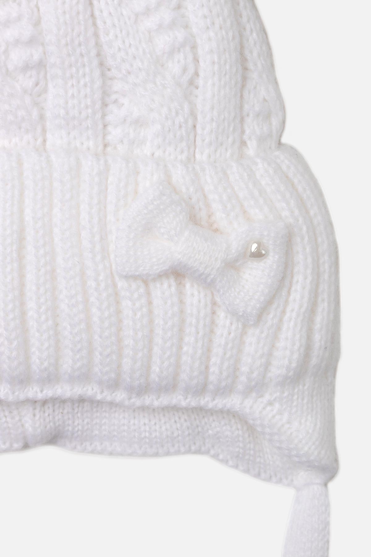 Шапка для девочки 40-42 см Белый (ЦБ-00263322) - фото 2 Шапка для девочки 40-42 см Белый (ЦБ-00263322) - фото 2