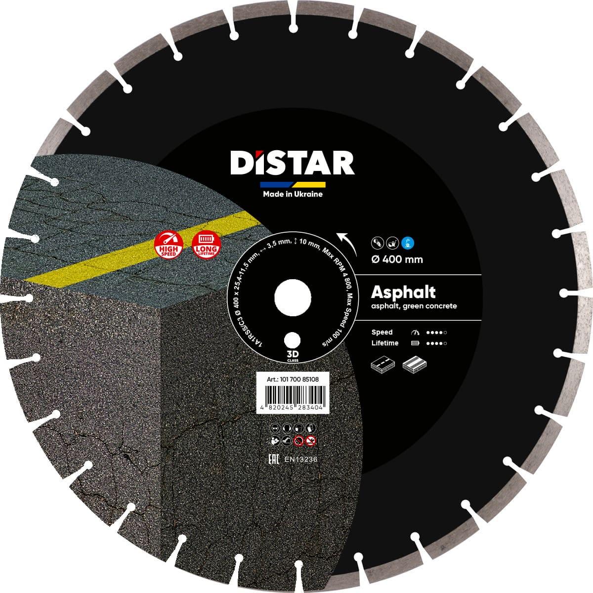 Круг алмазний Distar Asphalt 1A1R 400х3,5х10х25,4 мм (10170085108)