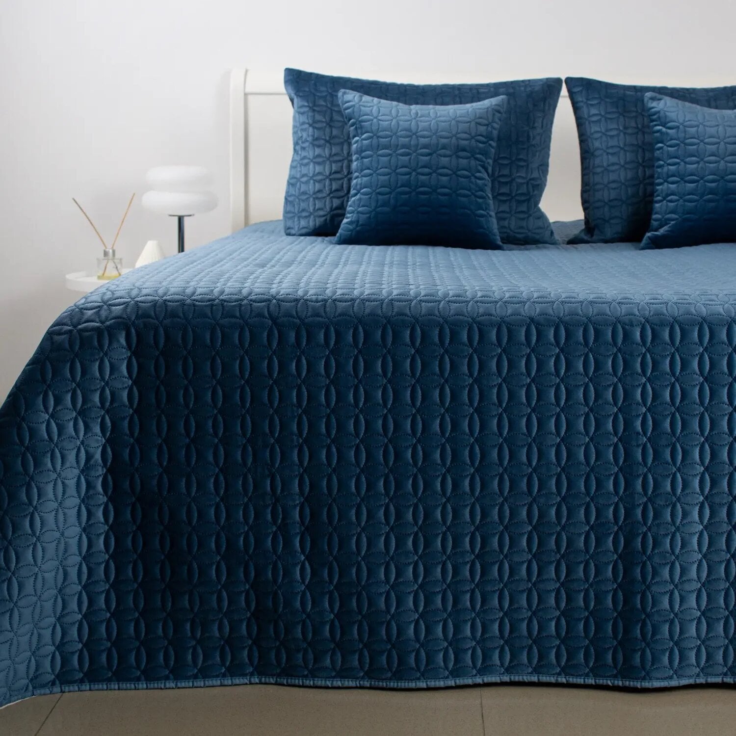 Покрывало ТЕП VELOUR велюровое Мозаика 220x240 см Темно-синий (12551)