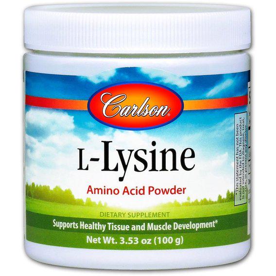 Лизин Carlson Labs L-Lysine Amino Acid Powder 3,53 oz 100 г 83 порций
