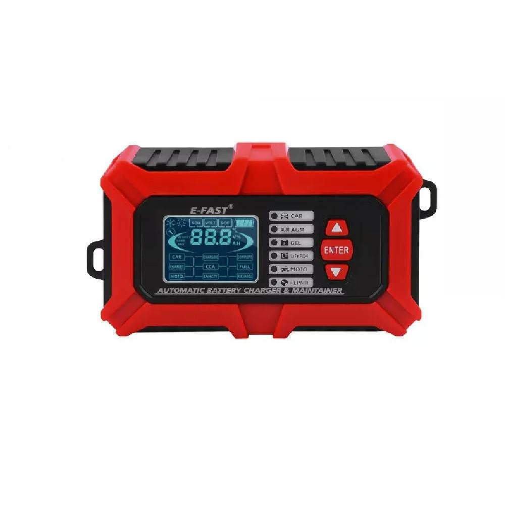 Зарядное устройство в автомобиль E-FAST TK800 CS 12V 6A с LED-дисплеем Красный (27317144)