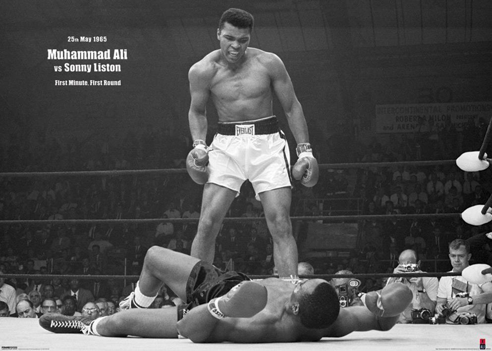 Постер плакат Muhammad Ali v Liston Landscape 100x140 см