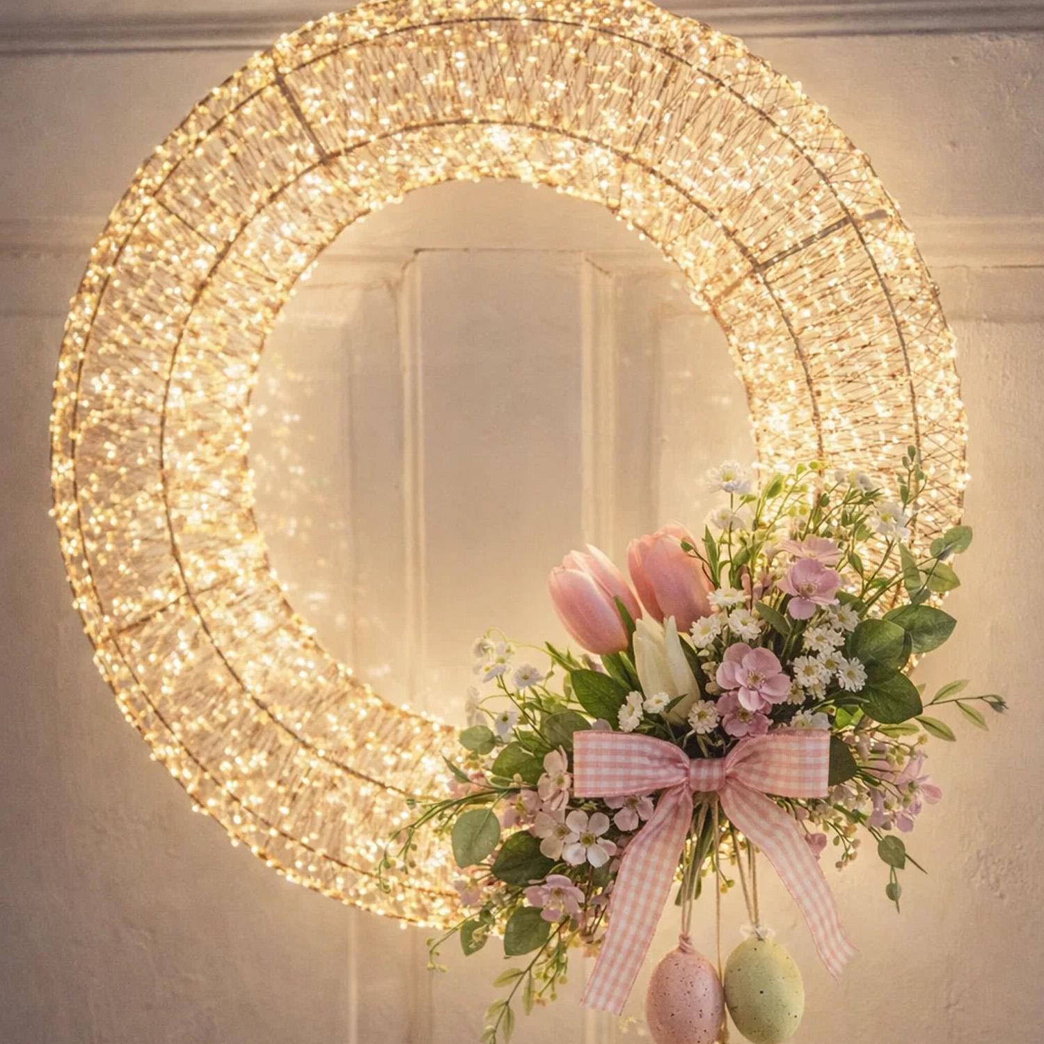 Светодиодный венок DecoLUX 50 см 3000LED супер яркий с мягким мерцанием объемный/комплект для самостоятельной сборки