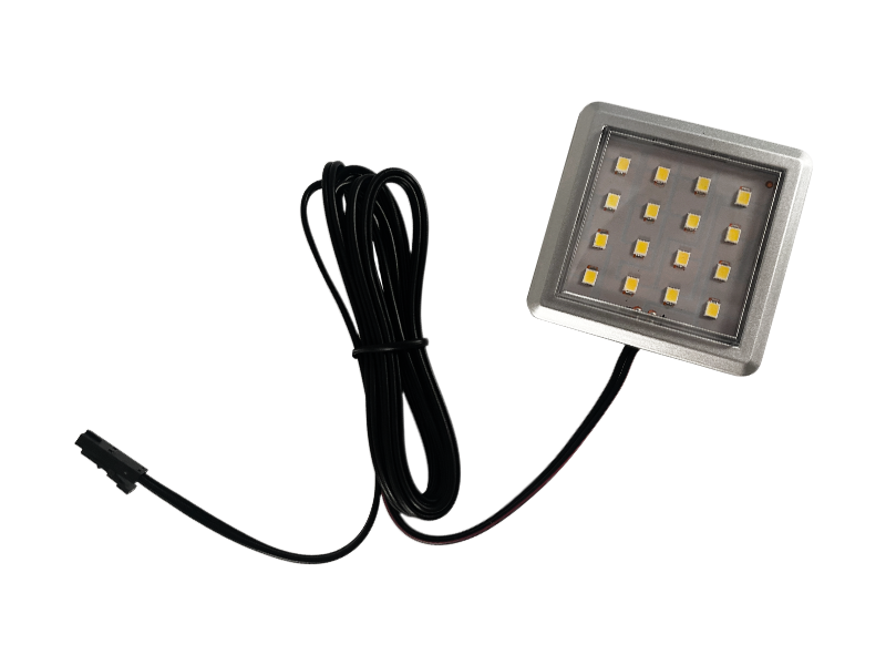 Світильник LED MINI AMP квадратний 12 В 2 Вт 6500К кабель 1,5 м 53х53 мм (11059747)