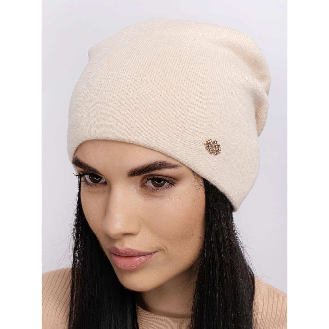Шапка женская шерстяная Leks Таврия one size Жемчуг