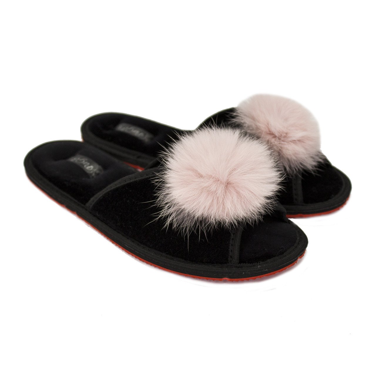 Капці домашні PaGo пушок бежевий 38 Чорний