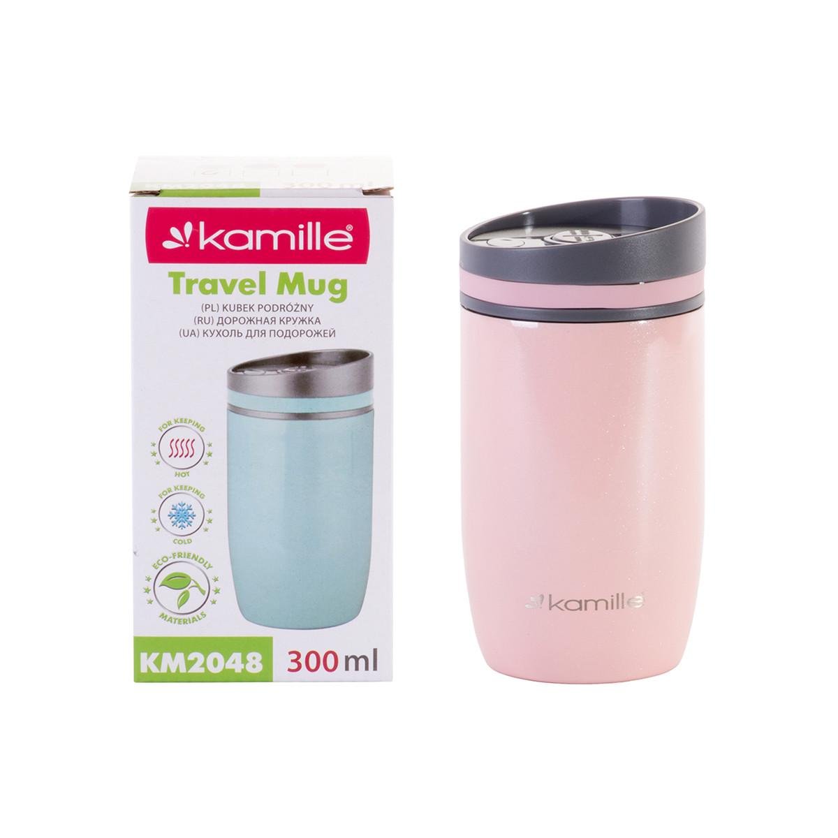 Термокружка Kamille KM-2048 из нержавеющей стали 300 мл Розовый (1883389100)