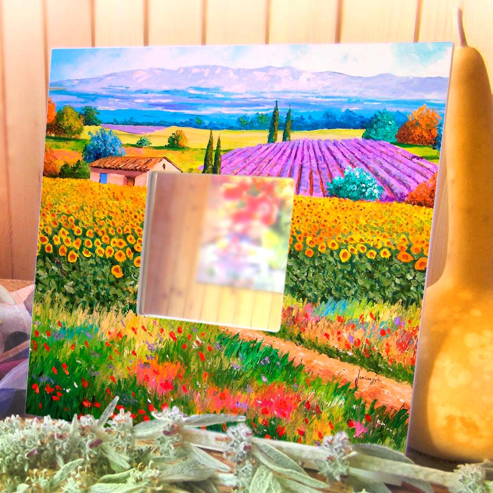 Дзеркало декоративне Поле лаванди 260х260 мм (M00197) - фото 3